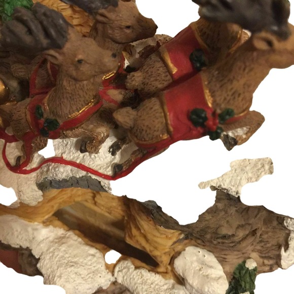 1998 Heritage Mint Ltd Santa in Sleigh Figurine Music Box 8 Christmas Songs - Picture 9 of 10